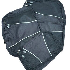 YUGEN Packing Cubes NWOT 3 Piece Set Black Double Zippers with Pulls